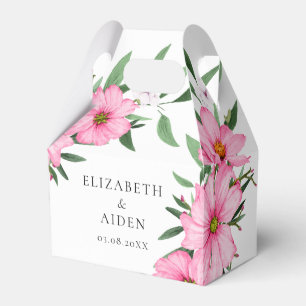 Ballotins Mariage rose floral blanc