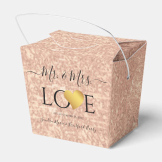 Ballotins Mariage Rose Gold Coeur Nom du script M. et Mme T