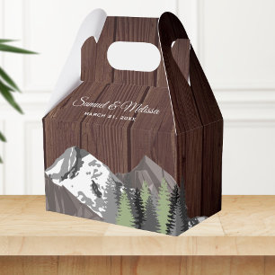 Ballotins Mariage rustique en bois de montagne forestière