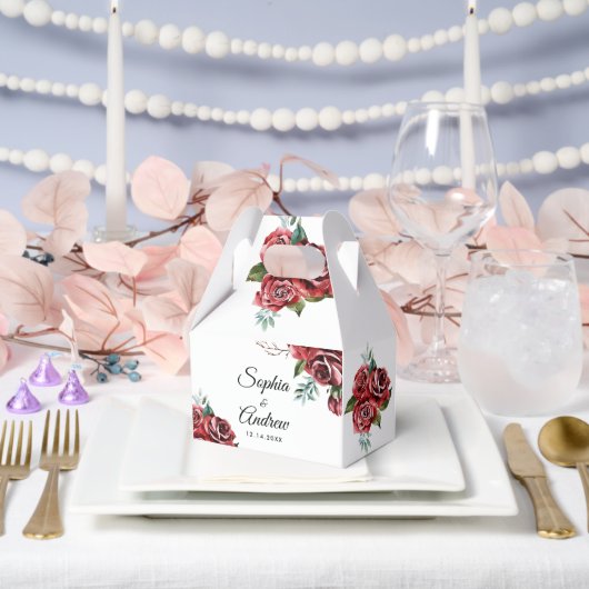 Ballotins Mariage rustique Marsala Red Rose (Mariage)