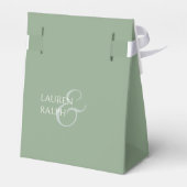 Ballotins Mariage Sage Green et White Script Merci (Arrière)