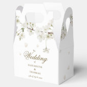 Ballotins Mariage Script Floral Blanc Blossom Or (Ouvert)