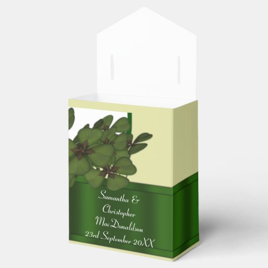 Ballotins Mariage shamrock Irsh Green (Ouvert)