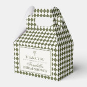 Ballotins Mariage Shower à carreaux Harlequin vert olive (Arrière)