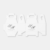 Ballotins Mariage simple élégant Monogramme noir Initiales (Déplié)