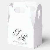 Ballotins Mariage simple élégant Monogramme noir Initiales (Ouvert)