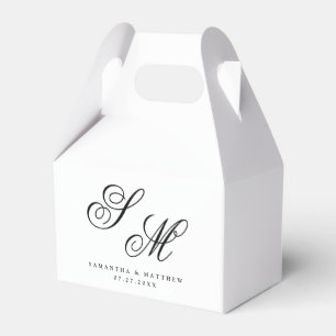 Ballotins Mariage simple élégant Monogramme noir Initiales