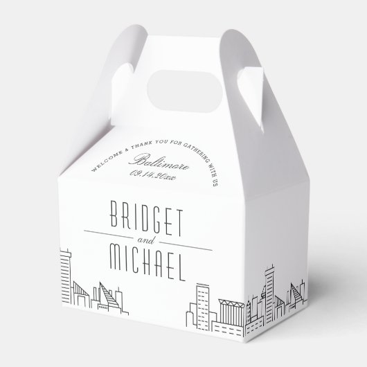 Ballotins Mariage Skyline Baltimore Deco | Noms uniques (Verso)