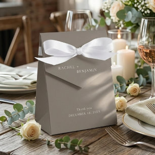 Ballotins Mariage Taupe Minimaliste Élégant Personnalisé
