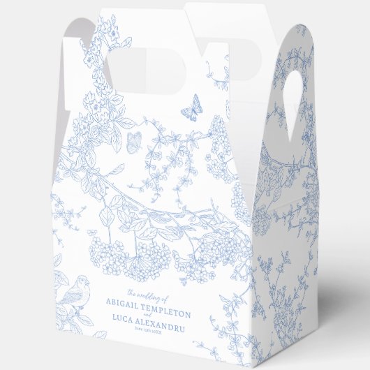 Ballotins Mariage toile de Jouy chinoiserie bleue (Ouvrir)