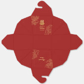 Ballotins Mariage traditionnel chinois rouge Dragon Phénix (Déplié)