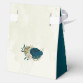 Ballotins mariage turquoise bleu beige à fleurs (Verso)