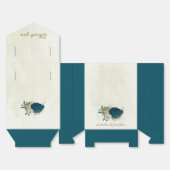 Ballotins mariage turquoise bleu beige à fleurs (Déplié)