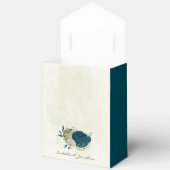 Ballotins mariage turquoise bleu beige à fleurs (Ouvrir)