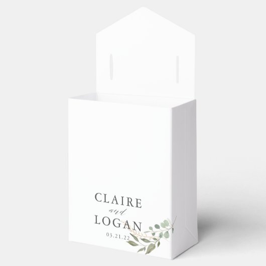 Ballotins Mariage vert Eucalyptus Gold Sage (Ouvert)