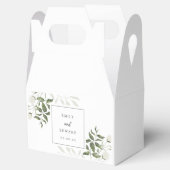 Ballotins Mariage Vert Sauge & Fleurs Blanches (Ouvert)