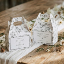 Mariage Vintage Floral Gris Argenté Français