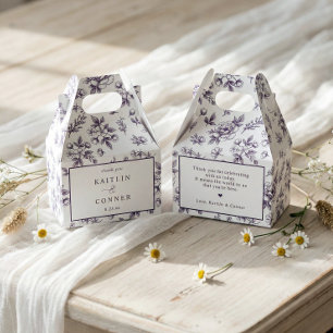 Ballotins Mariage Violet Aubergine Floral Français Vintage