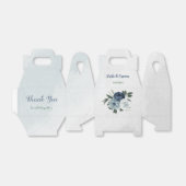 Ballotins marine blanche romantique & mariage de fleurs bleu (Déplié)