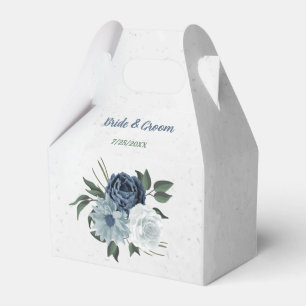 Ballotins marine blanche romantique & mariage de fleurs bleu