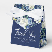 Ballotins Marine Bleu Floral Elégant Soirée d'hiver Mariage (Verso)