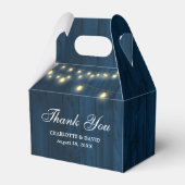 Ballotins Marine Bleu Grange Bois Chaîne Lumières Mariage (Arrière)