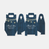 Ballotins Marine Bleu Grange Bois Chaîne Lumières Mariage (Déplié)