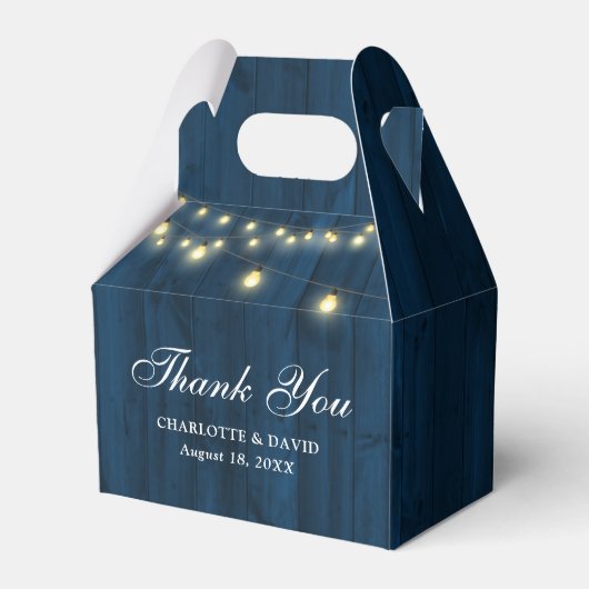 Ballotins Marine Bleu Grange Bois Chaîne Lumières Mariage (Verso)