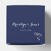 Ballotins Marine Bleu Mariage Faveur Boîtes Avec Coeurs (Haut)