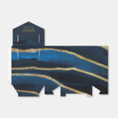 Ballotins Marine Blue & Gold Foil Agate Mariage Favor Box (Déplié)