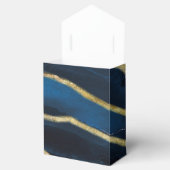 Ballotins Marine Blue & Gold Foil Agate Mariage Favor Box (Ouvert)