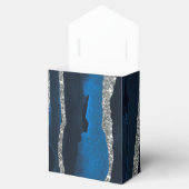 Ballotins Marine Blue & Gold Foil Agate Mariage Favor Box (Ouvert)