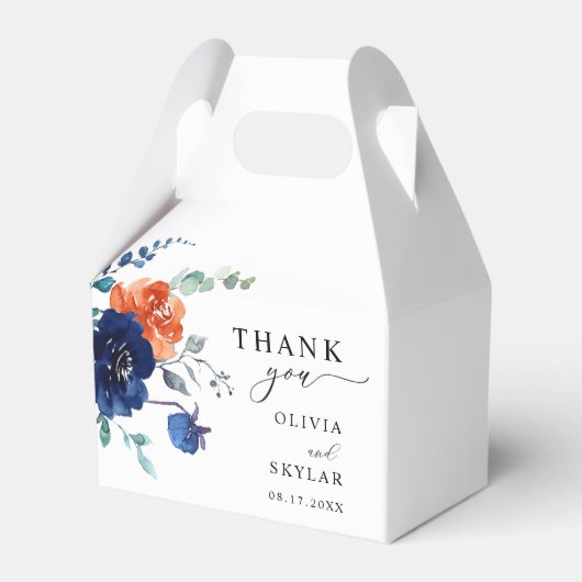 Ballotins Marine Brûlé Orange Élégant Mariage de automne Flo (Verso)