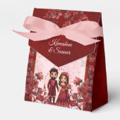 Ballotins Maroon Indien mariage mignon couple nuptiale impri (Verso)