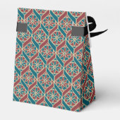 Ballotins Maroon, Motif ethnique Turquoise, Fleurs, Chevrons (Arrière)