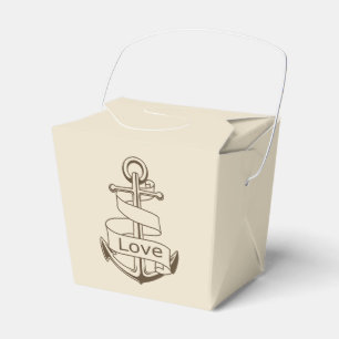 Ballotins Marron Nautical Bateau Ancre Tan Mariage Fête