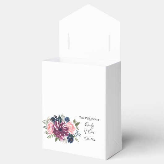 Ballotins Marsala Blush Rose Marine Bleu Mariage Favor Box (Ouvert)