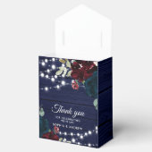 Ballotins Marsala en bois rustique & Fleurs bleues de marine (Ouvert)