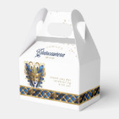 Ballotins Masquerade Masque Masque Motif Arlequin bleu Or ID (Verso)