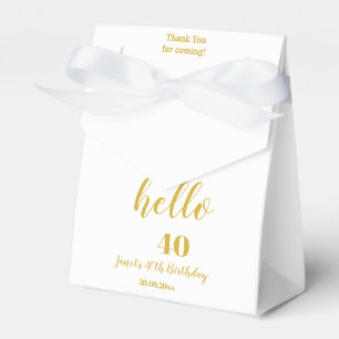 Ballotins Merci 40e anniversaire Elégant blanc et or