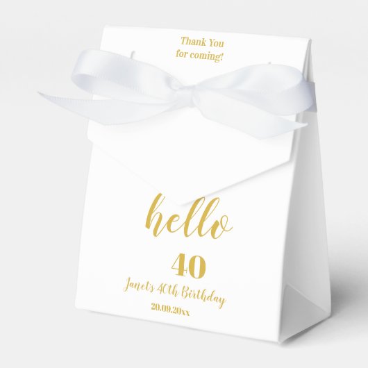 Ballotins Merci 40e anniversaire Elégant blanc et or (Verso)