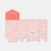 Ballotins Merci 70e anniversaire Coral/blanc Motif numérique (Déplié)