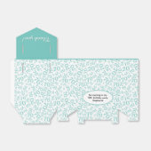 Ballotins Merci 70e anniversaire Turquoise/blanc Motif numér (Déplié)