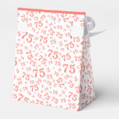 Ballotins Merci 75e Motif de numéros aléatoires corail/blanc (Arrière)