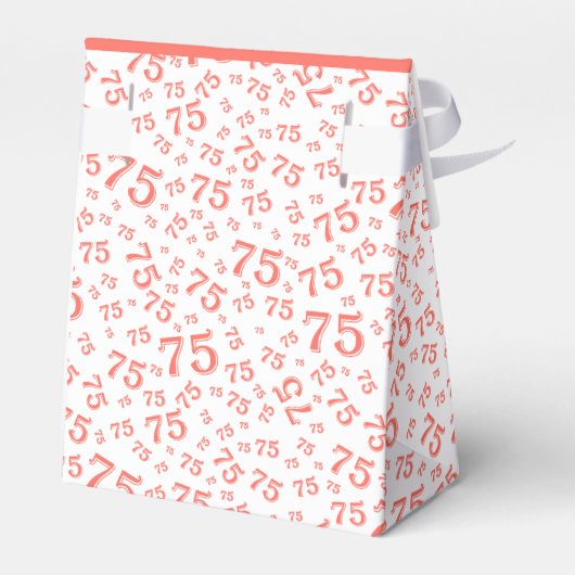 Ballotins Merci 75e Motif de numéros aléatoires corail/blanc (Arrière)