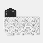 Ballotins Merci 75e Motif de numéros aléatoires noir/blanc (Déplié)