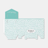 Ballotins Merci 80e anniversaire Turquoise/blanc Motif numér (Déplié)