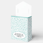 Ballotins Merci 80e anniversaire Turquoise/blanc Motif numér (Ouvert)