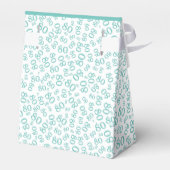 Ballotins Merci 80e anniversaire Turquoise/blanc Motif numér (Arrière)