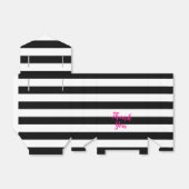 Ballotins Merci à rayures noir et blanc chic (Déplié)